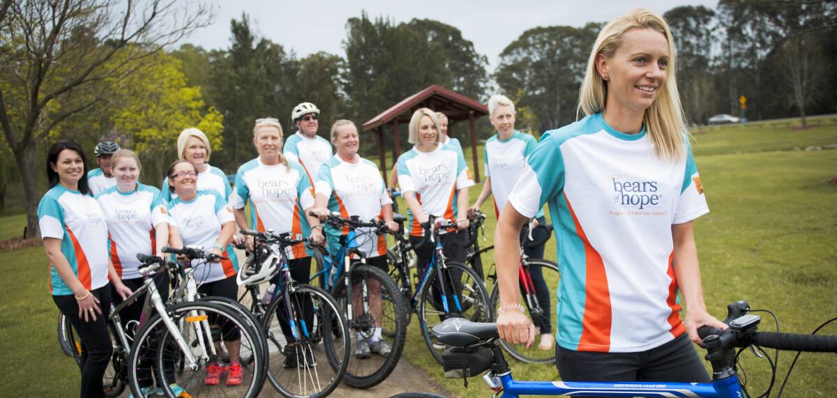 Ready to ride: Organiser Leanne Polglase and her Bears of Hope riders. Picture: Perry Duffin
