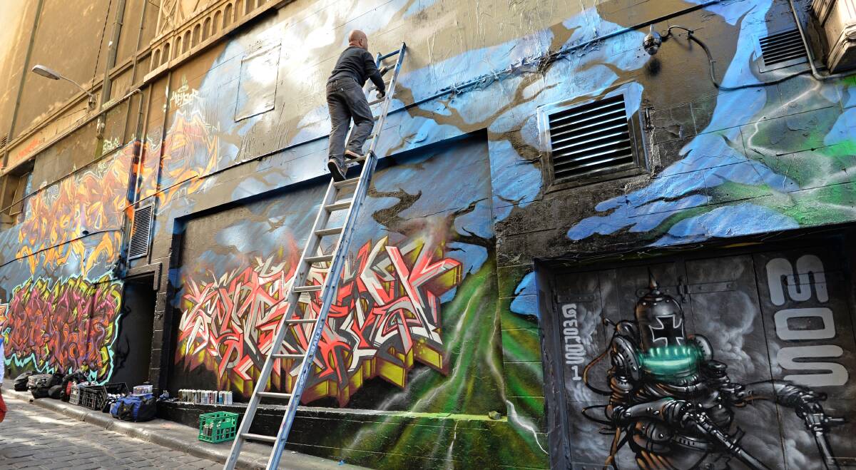 Decorative: Some places are set aside by communities to allow graffiti artists to practise their craft. Picture: Joe Armao