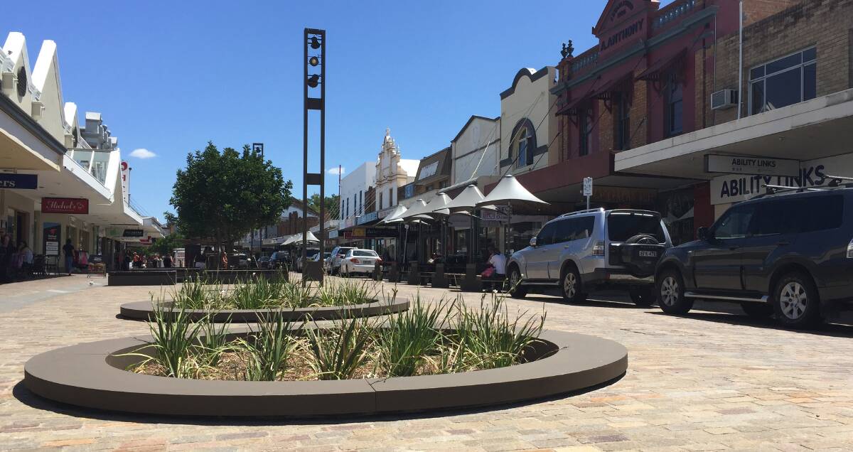 The Levee shared zone in High Street, Maitland.