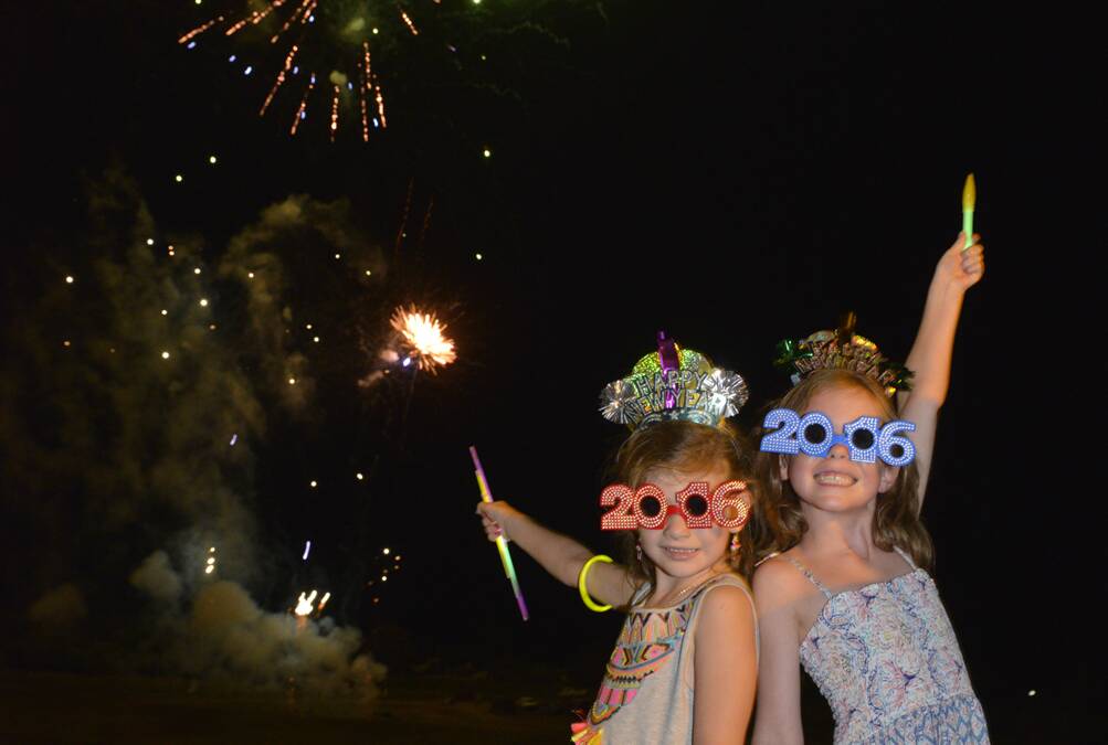 Young revelers ring in the new year in 2015-16.