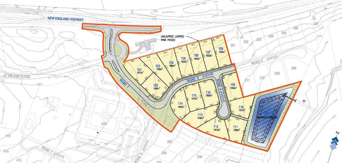 STAGE ONE: A map from the Statement of Environmental Effects shows the first stage of the proposed development. Picture: HUNTER LAND PTY LTD