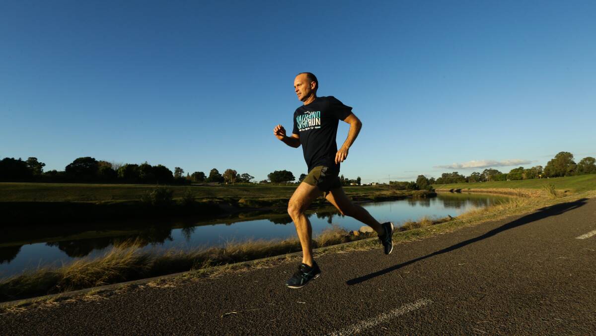 Training: Maitland River Run organiser Paul Humphreys preparing for Sunday’s event. Picture: Jonathan Carroll