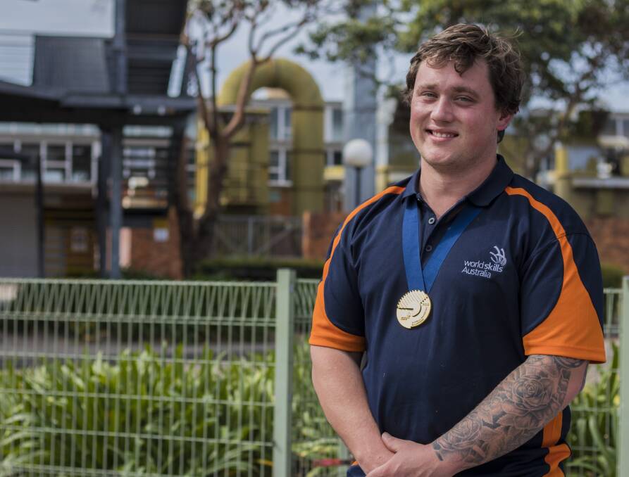 Winner: Blake Ayerst, from Aberglasslyn achieved gold in plastering at the National WorldSkills Australia competition. Picture: Supplied