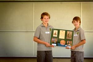 Thornton Public School students Tom Green and Harry Schiemer, both 12, are two of the students who will be heading to the Australian War memorial in Canberra to research Anzac soldiers.  