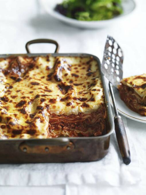 A delicious buffalo mozzarella lasagne that can be made ahead and re-heated upon arrival <a href="http://www.goodfood.com.au/good-food/cook/recipe/buffalo-mozzarella-lasagne-20121123-29u8h.html"><b>(recipe here).</b></a> Photo: William Meppem