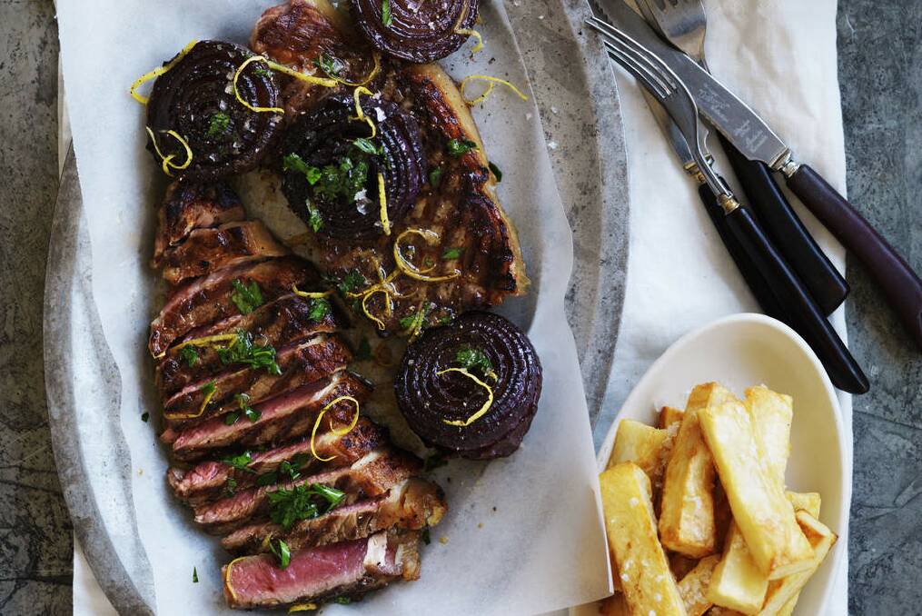 Forget the quinoa and salad, blokes want steak, curry and anything with chips. Check out Terry Durack's list here. Photo: William Meppem
