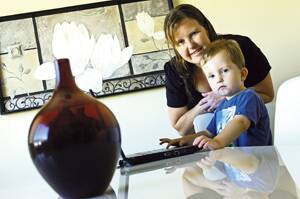 THRIVING: Rebecca Johnson with her son Ethan who thanks to surgery is overcoming a congenital heart condition.