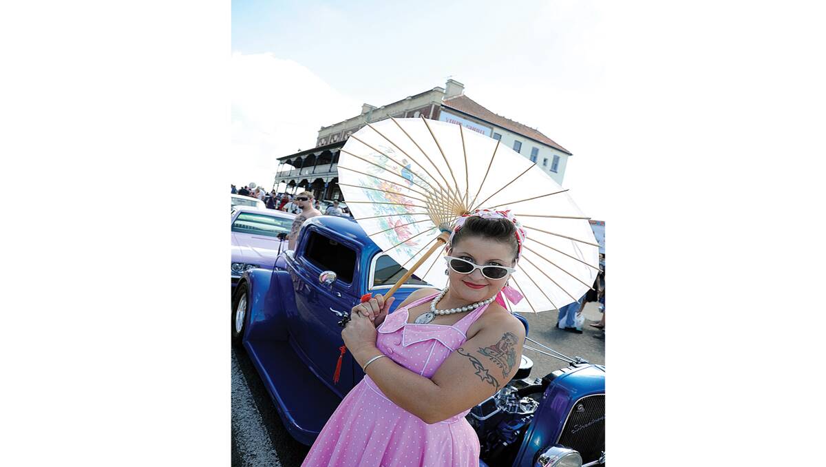 ALL DRESSED UP:  Nichole Pennells from the Central Coast looks the part at the Kurri Kurri Nostalgia Festival.  