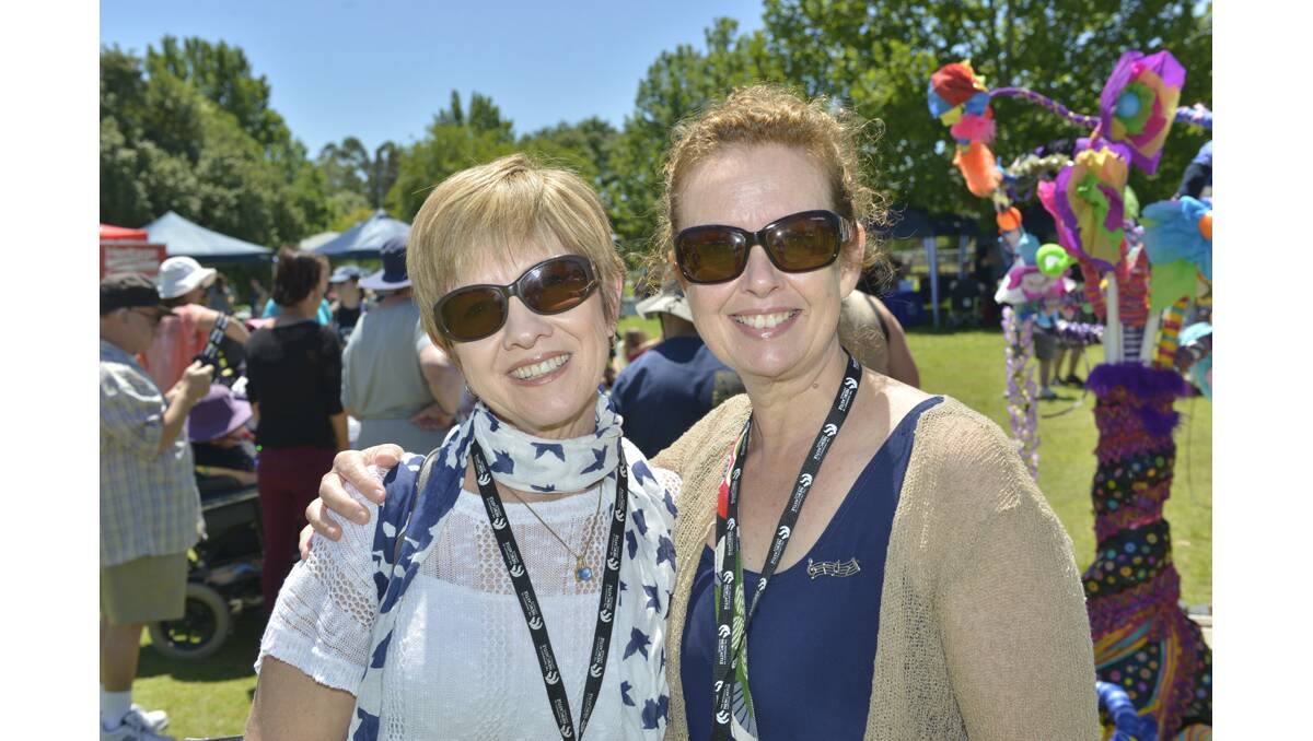 CELEBRATING ABILITY: Leanne Swanson of East Maitland and Jenni Temperley of Newcastle at pARTy in the Park at Maitland Park