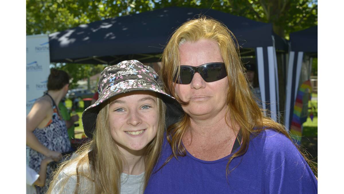 CELEBRATING ABILITY: Mariah and Rachel George of Cessnock at pARTy in the Park at Maitland Park