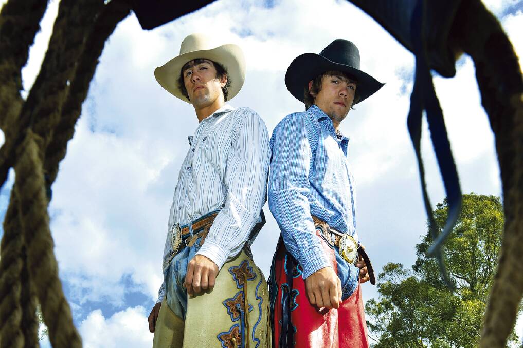 HEAD-TO-HEAD: Gresford brothers Cliff and Lachlan Richardson will contest the Tamworth Invitational bull riding event this weekend before heading overseas together in 2013 to join the lucrative US circuit.  	Picture by STUART SCOTT  201112SS138