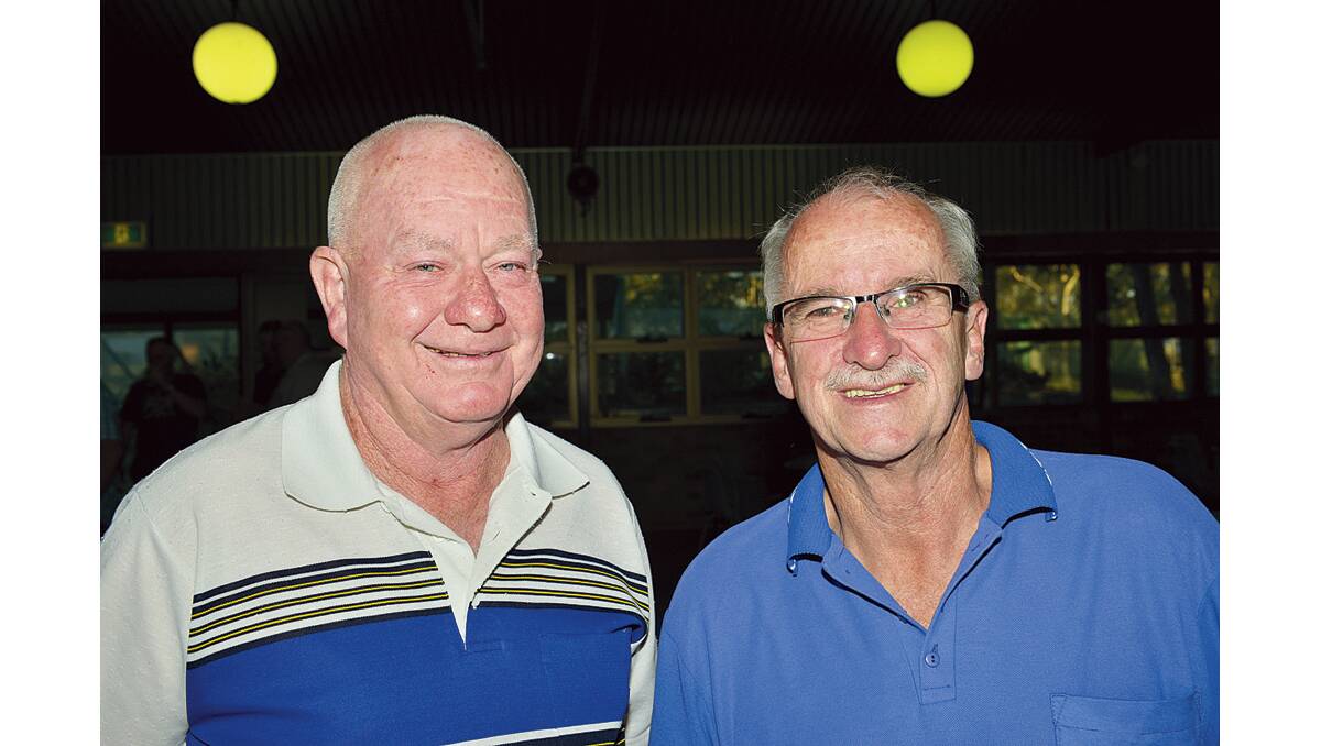 ANNIVERSARY: Ray Smith of Boat Harbour and John Maher of Thornton at Thornton Park Cricket Club’s 40th anniversary