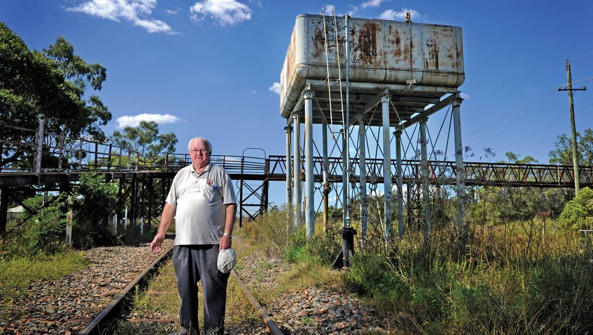 UNDER THREAT:  Coalfields historian Brian Andrews surveys the site of the pedestrian footbridge yesterday. 