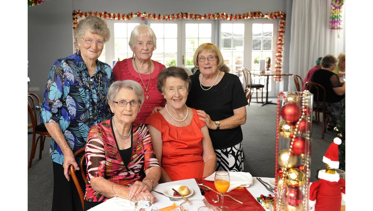 PROBUS: (Rear) Beryl Dorn of Bolwarra, Friddel Bruhn of Lorn, Barbara Spohr of Lorn and (front) Betty Creigh of East Maitland and Heather Wetzler of East Maitland at Maitland Ladies Probus Club’s Christmas party at the Old Maitland Inn