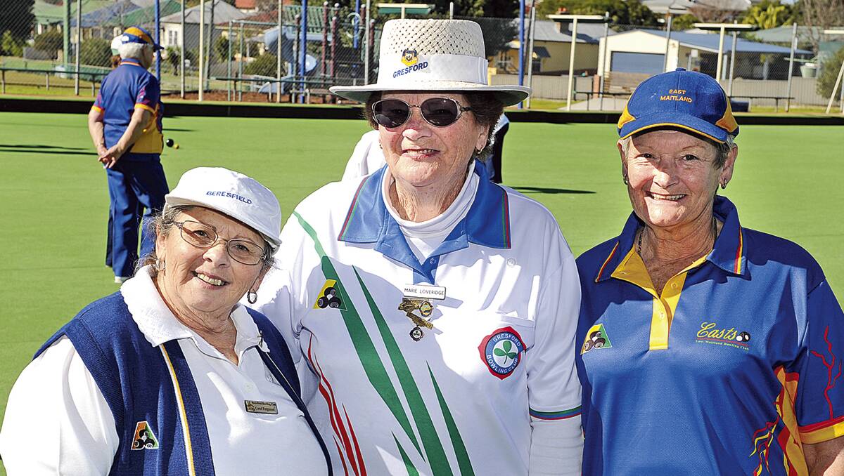 Out and about in Maitland: Carol Ferguson of Thornton, Marie Loveridge of Gresford and Diane Price of East Maitland. 