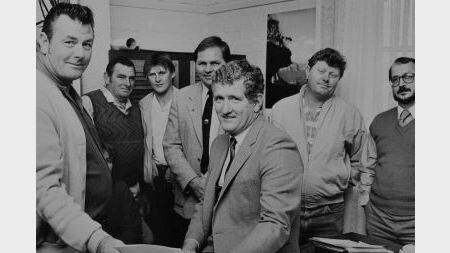 Mr Walsh at a meeting with council staff including then future mayor Peter Blackmore in September 1987.