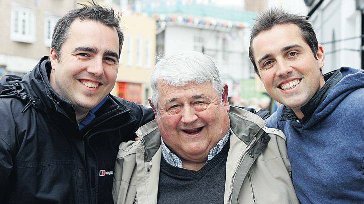 FAMILY REUNION: Book author Bob Soper with his sons, one of whom – Oscar – will be at the family reunion at Maitland Park.