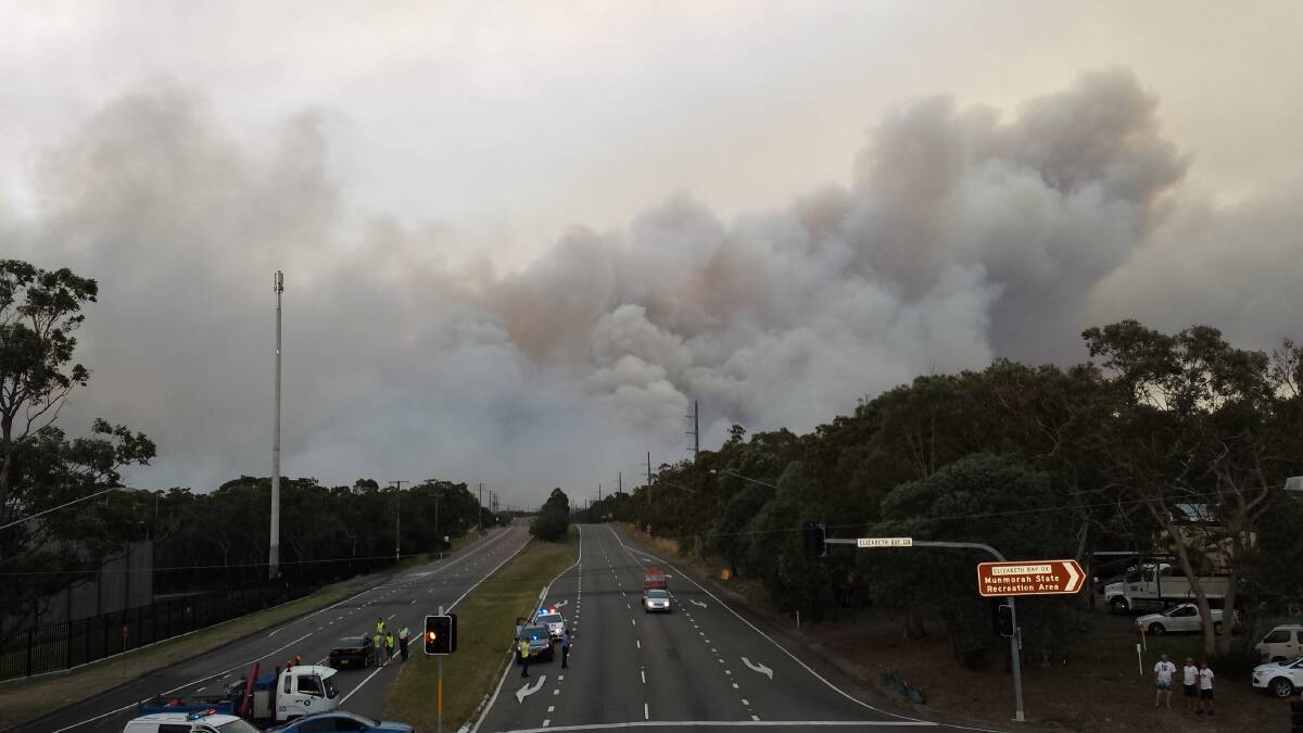 Fire at Lake Munmorah. Picture submitted.