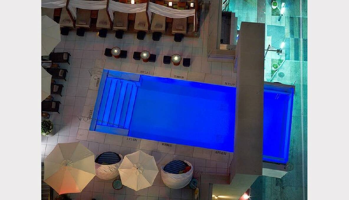The pool at the Joule, Dallas, US, is cantilevered beyond the rooftop, 10 floors above the city.