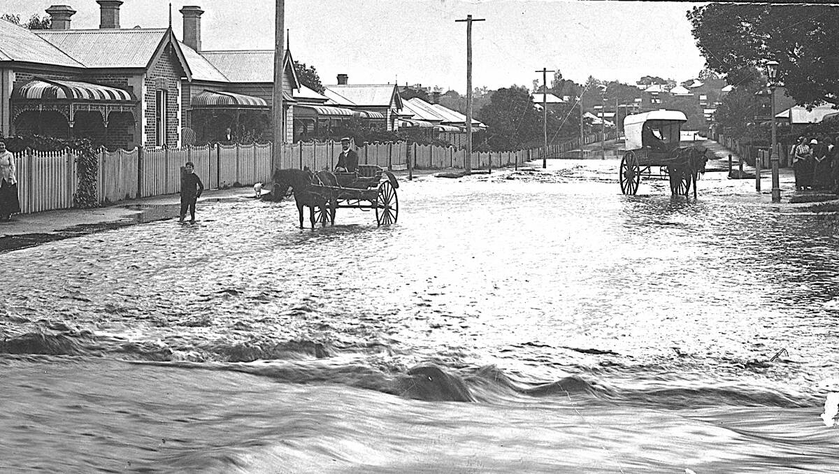 UNDER WATER: Maitland has a history of battling floods, this picture, taken on Mt Pleasant Street, was the 1893 flood.