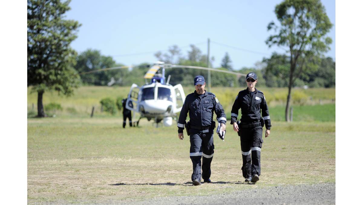 BODY FOUND: The scene at Lorn on Wednesday morning. Pic: CATH BOWEN