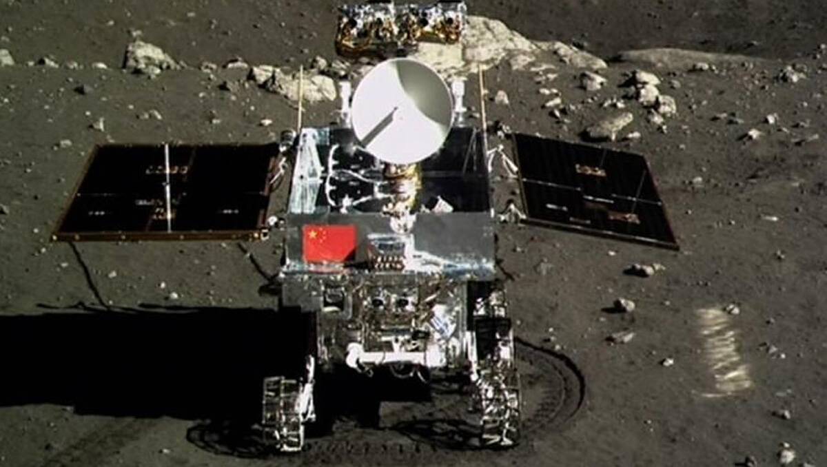 JADE RABBIT LANDS: China’s moon rover Yutu. 	 The Xinhua News Agency