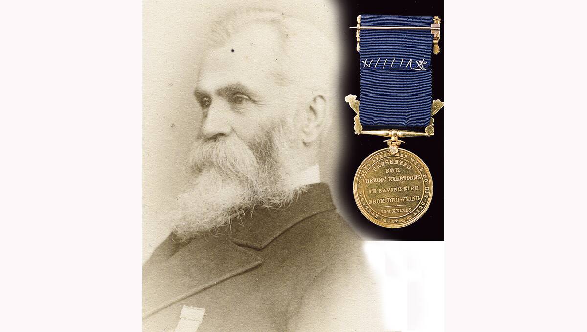 In 1858 the Maitland Mercury reported on a gold medal awarded to a captain who saved 105 souls from a shipwreck.