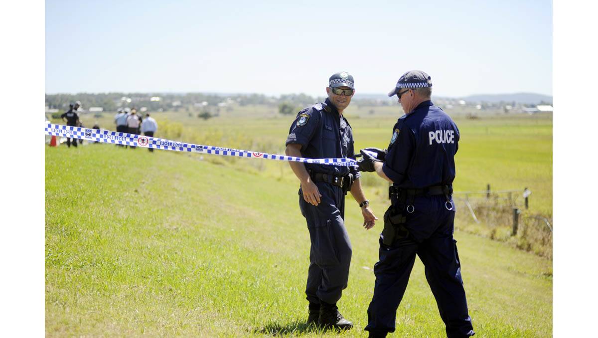 BODY FOUND: The scene at Lorn on Wednesday morning. Pic: CATH BOWEN