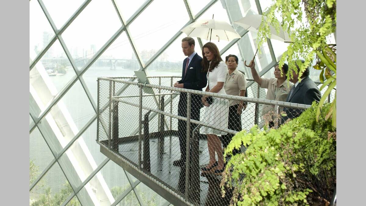 Prince William, Duke of Cambridge and Catherine, Duchess of Cambridge visit Gardens by the Bay while in Singapore in September. Picture: Getty Images
