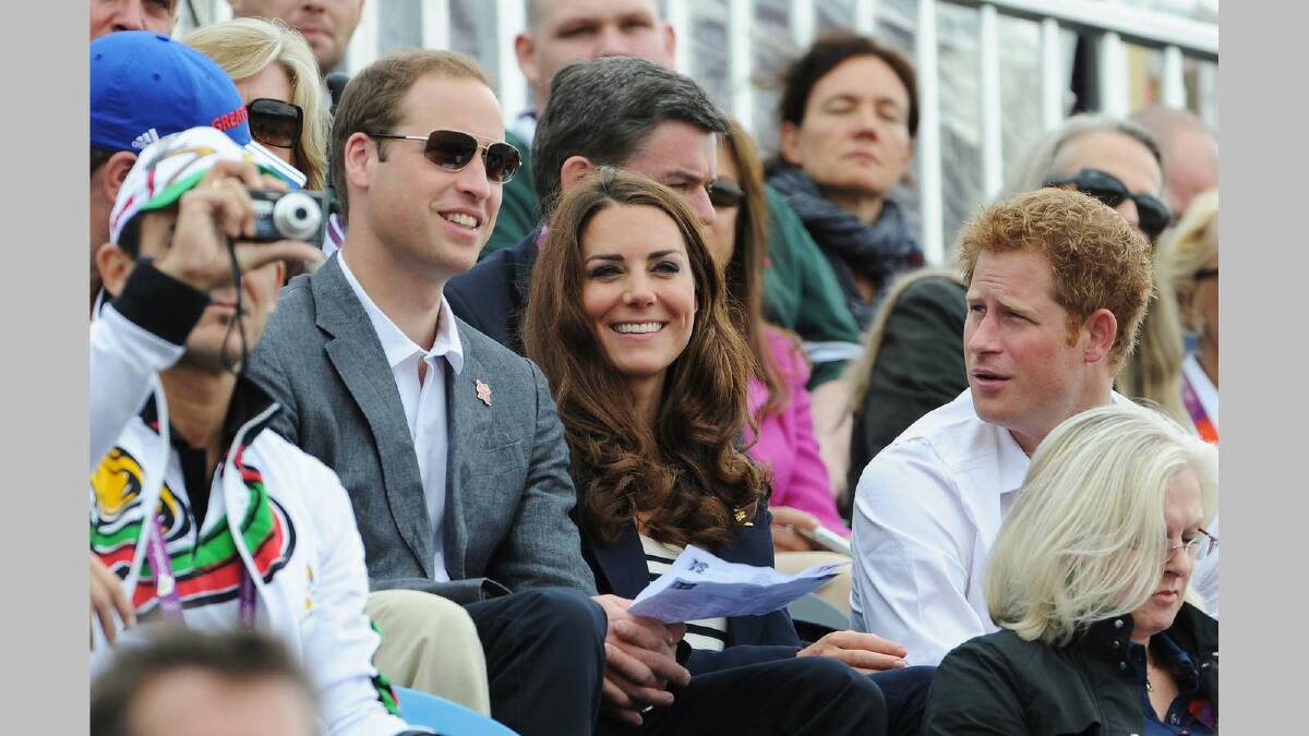  Prince William, Duke of Cambridge, Catherine, Duchess of Cambridge and Prince Harry look on during the Show Jumping Eventing Equestrian of the London 2012 Olympic Games. Picture: Getty Images