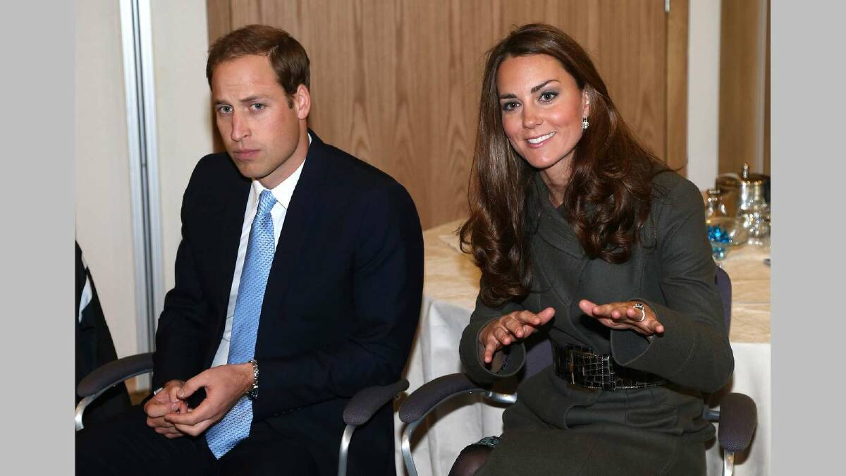 Prince William, Duke of Cambridge and Catherine, Duchess of Cambridge look on during the official launch of The Football Association's National Football Centre at Burton-Upon-Trent in October 2012. Picture: Getty Images
