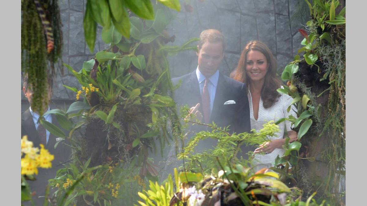 Prince William, Duke of Cambridge and Catherine, Duchess of Cambridge visit Gardens by the Bay while in Singapore in September. Picture: Getty Images