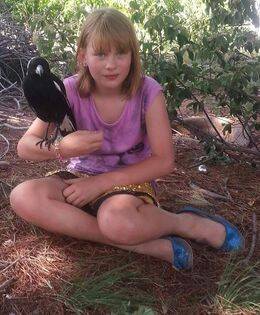 Another young Canberran with a magpie friend. Picture: Supplied