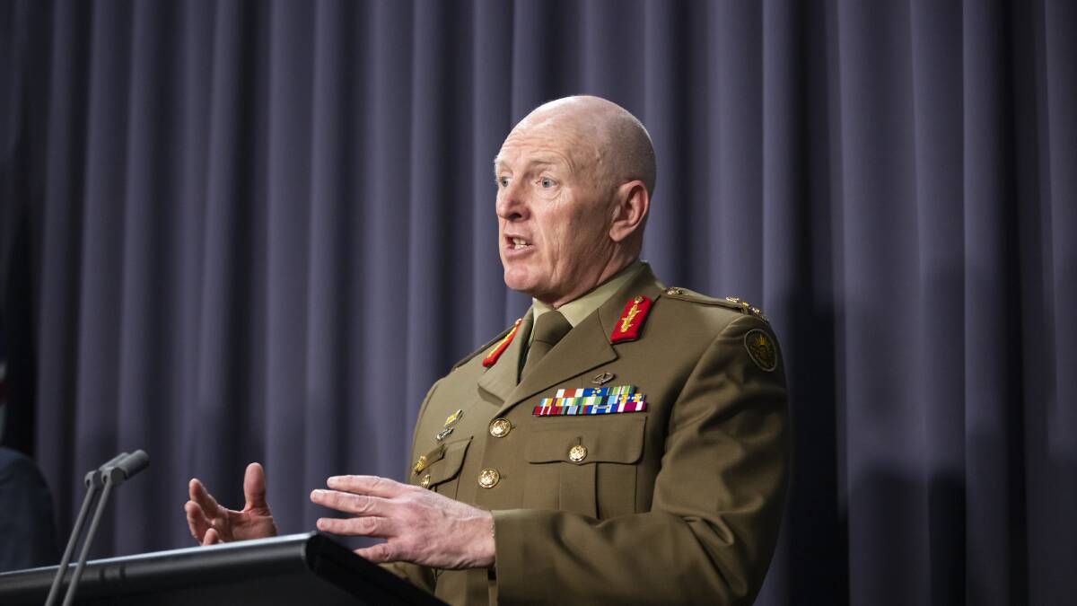 Lieutenant-General John Frewen says he'll be around until the job is done. Picture: Keegan Carroll 