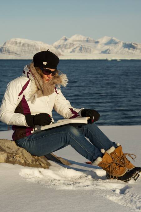 Making science accessible: Ms Trescott working in Svalbard on an arts residency with the German Polar Institute in the High Arctic. Picture: Osvaldo Budet
