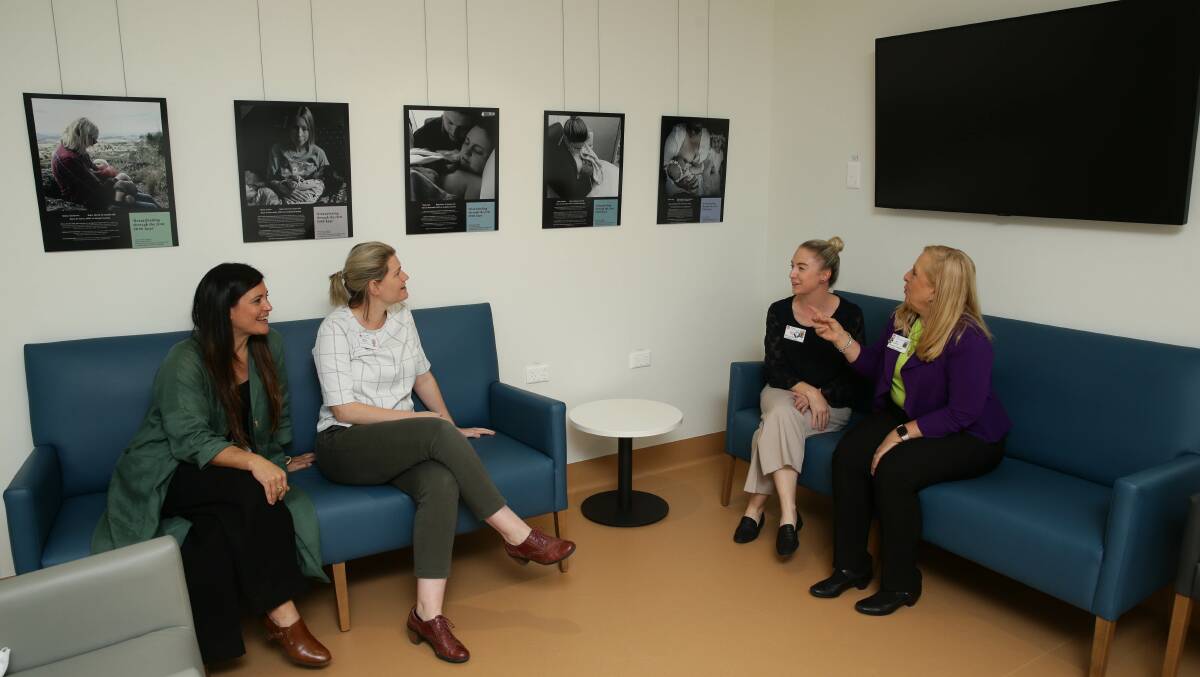 Kiasmin Burrell, Alison Beverley, Morgan Brown and Kim Simpson in the sitting area by the exhibition. Picture by Jonathan Carroll.