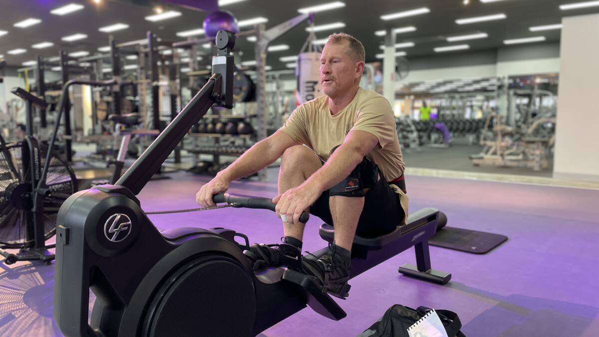 PASSIONATE: Stephen Drinkwater was about five hours and half way into his 100 kilometre row at 1pm on Friday, August 12. Picture: Chloe Coleman.