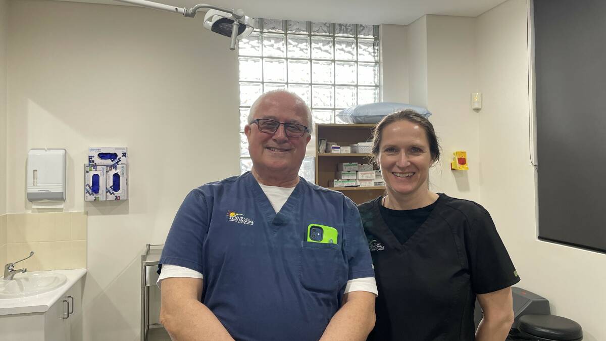 Maitland Skin Cancer Clinic owners Glenn and Anna Brummitt. Picture by Chloe Coleman