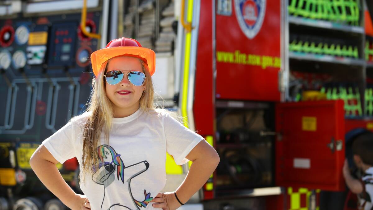 Piper Tocknell at Rutherford Fire Station for an open day in 2021. Picture by Jonathan Carroll.