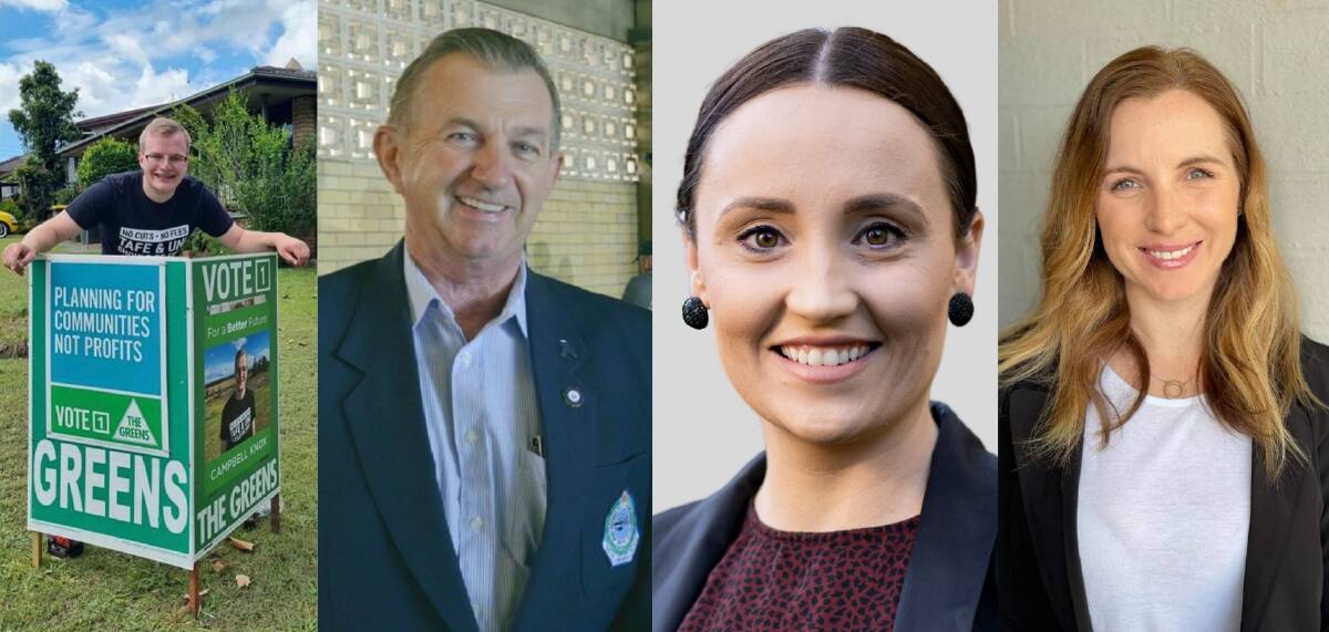 ELECTION: Greens' candidate Campbell Knox, Independent candidate Paul Hickey, Labor candidate Stephanie Fisher and Independent candidate Kristy-Lee Ferguson.
