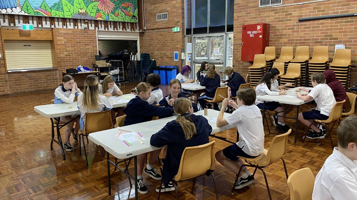 CHALLENGE: The STEM event had some Year 8 students from Maitland Grossmann High School thinking creatively and working in teams. Picture: Supplied.