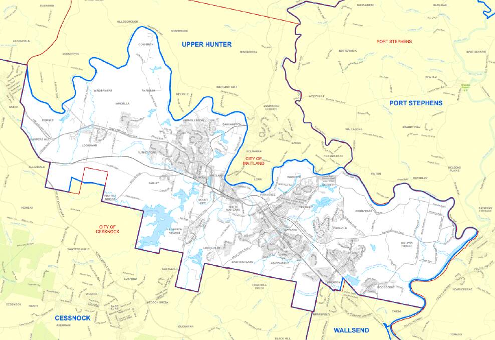The state electorate of Maitland. Map NSW Electoral Commission.