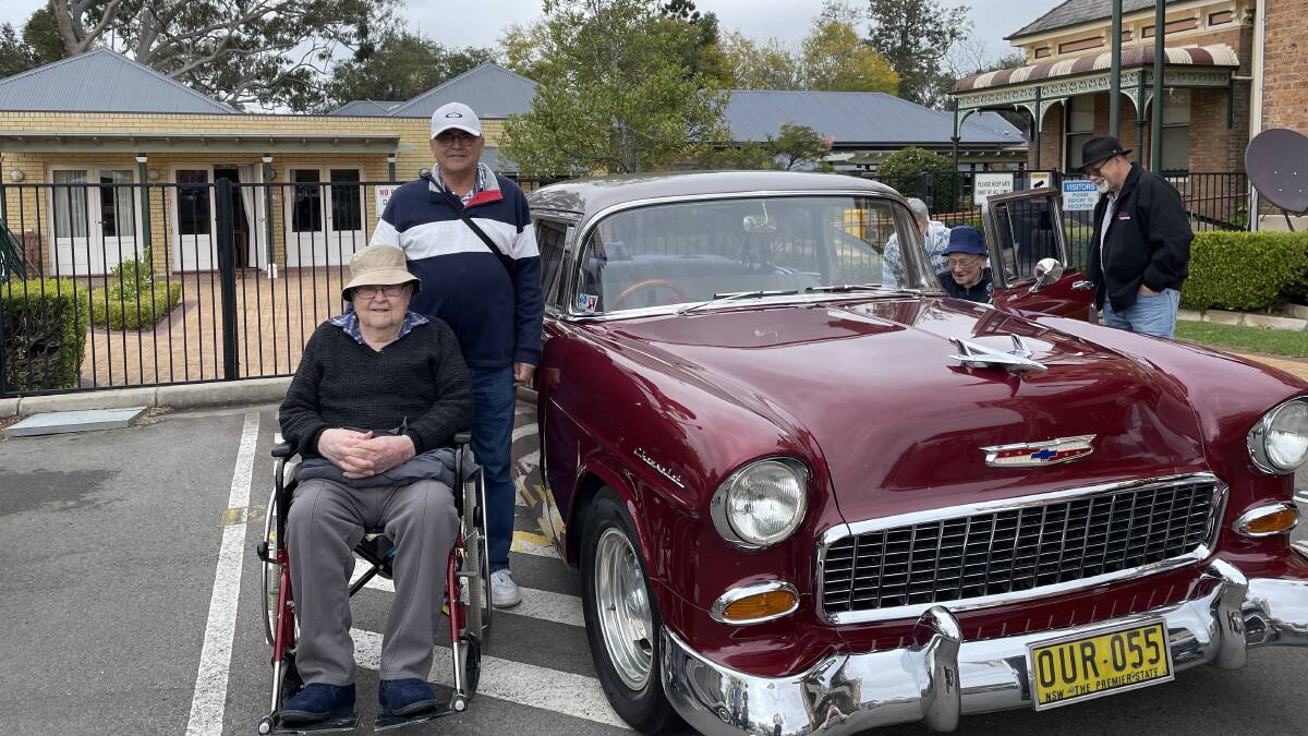 Noel and Tony Mead with a 1955 Chevrolet. Picture by Chloe Coleman