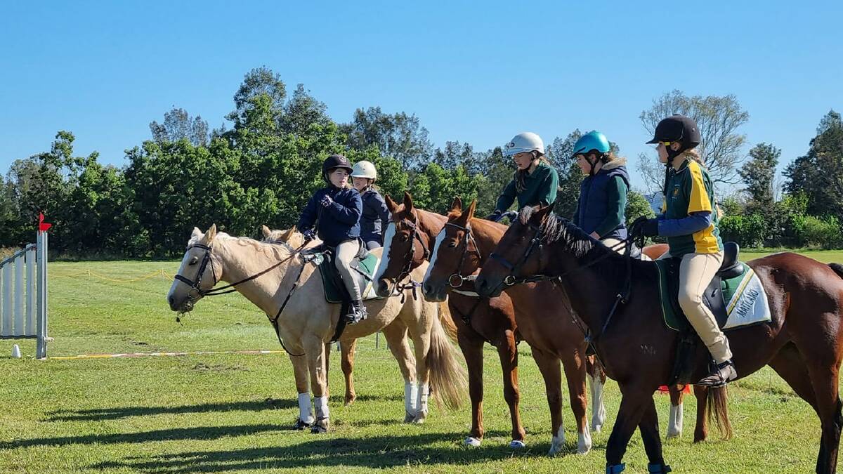 BLUE SKIES: Maitland and Hinton Wallalong Pony Clubs took advantage of the Sunday sunshine with a combined training day on Sunday, May 8. Pictures: Supplied.