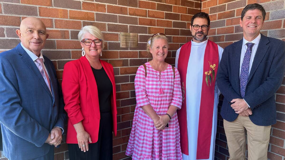 Bolwarra Uniting Church chairperson Steven Bentham with Peree Watson, Maitland concillor Sally Halliday, Hunter Uniting Church Presbytery Minister Rev Graham Perry and member for Upper Hunter Dave Layzell. Picture supplied