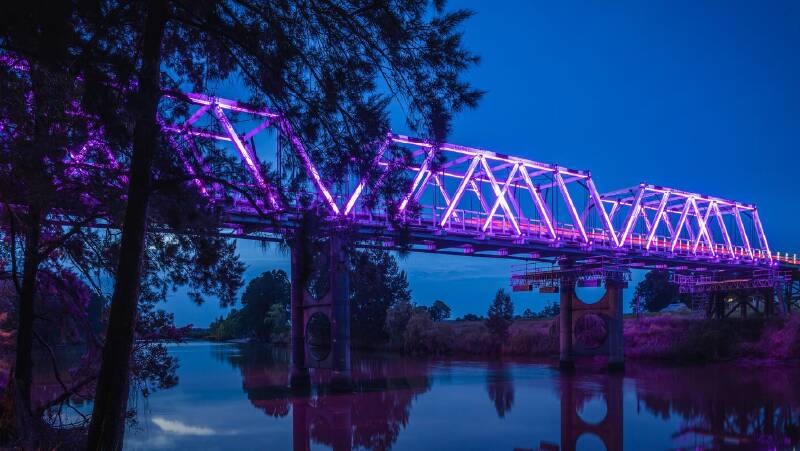 Morpeth Bridge will be lit purple for the coronation. Picture supplied.