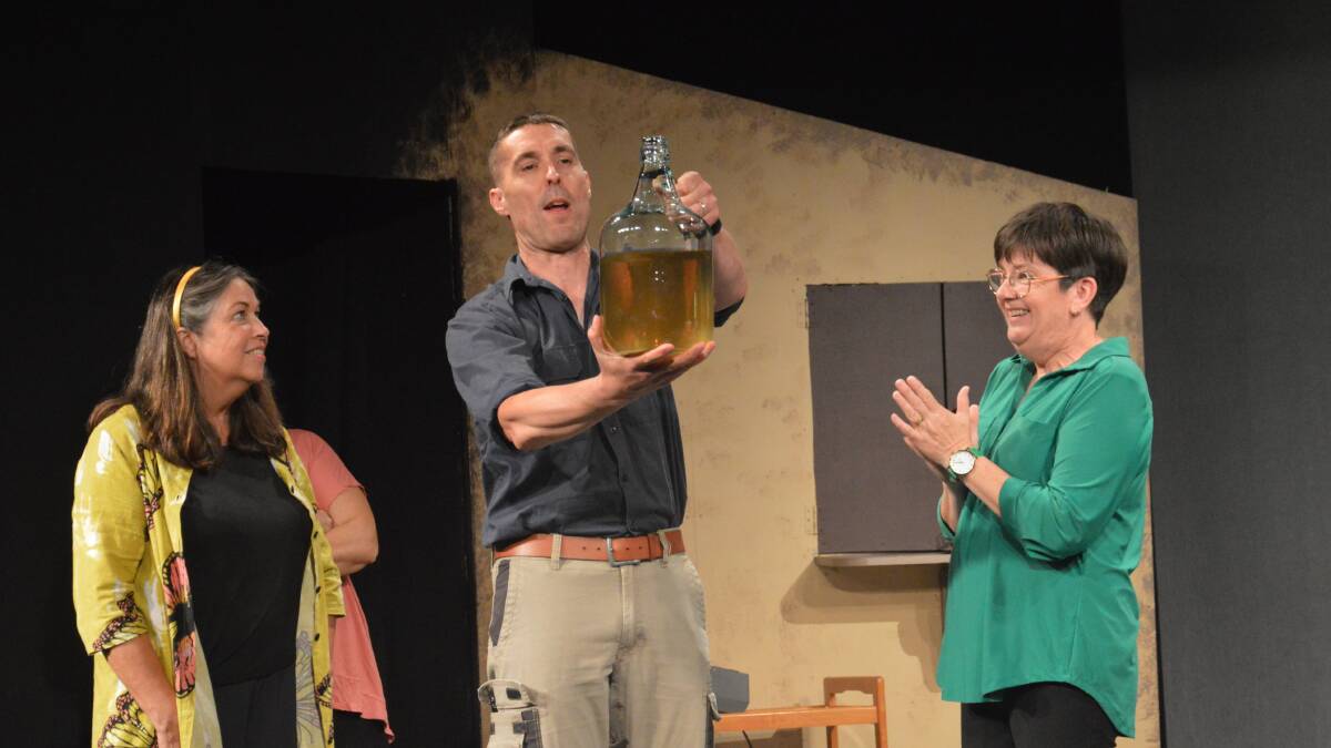 Cate Hayes as Annie, Eamonn O&#39;Reilly as John and Jo Cooper as Chris. Picture by Dimity Eveleens