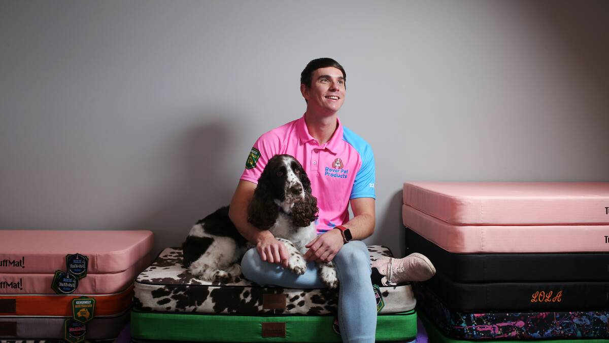 INSPIRED BY LOVE: Lulu's cheeky puppy antics were the start of a successful business for Bryan Delforce, and it's still getting bigger. Picture: Simone De Peak.