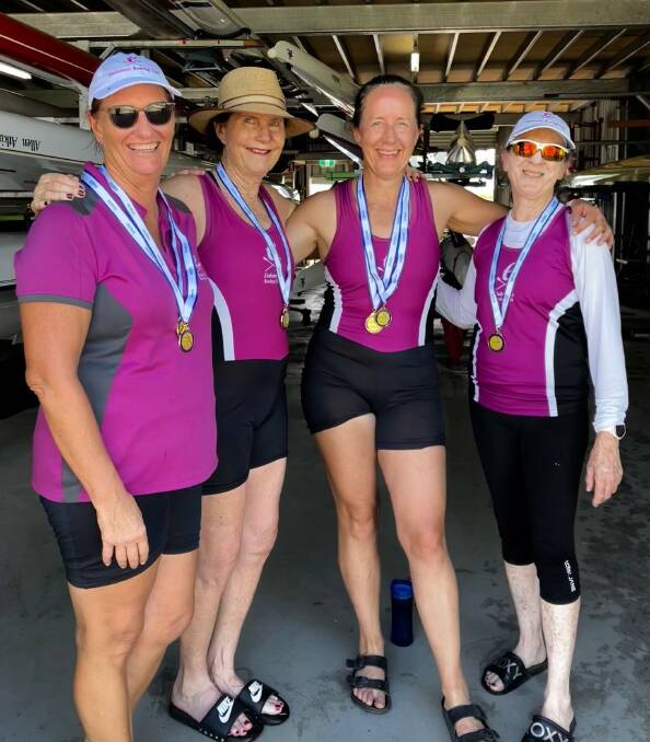 Endeavour Rowing Club's medal-winning senior master's women's squad Di McShane, Chris Brennan, Rosie Furness and Lindy Nisbett. Picture supplied