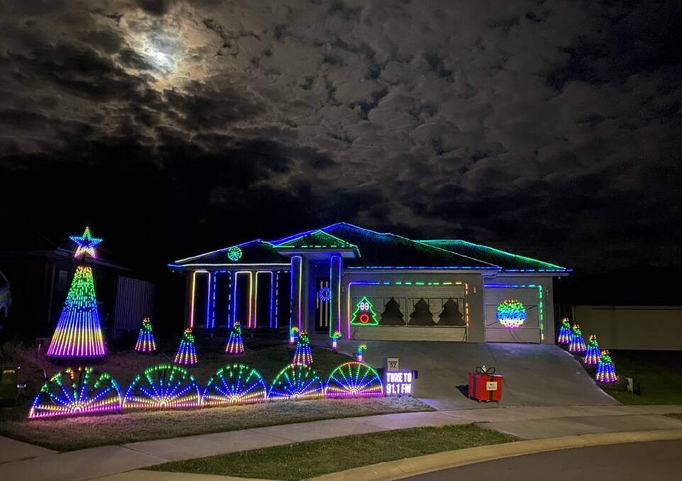 SPECTACULAR: The Gee family's light show is fully computerized to music. Picture: Emma and Brenton Gee.
